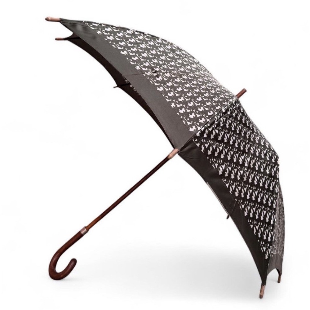 Vintage Christian Dior Monogram Umbrella Wooden Handle Luxury "Parapluies" Works